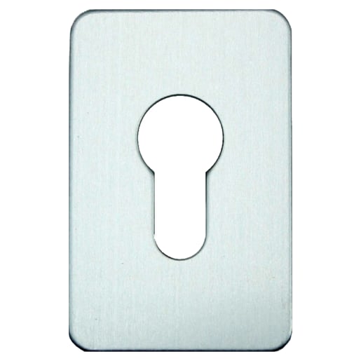 ASEC Self Adhesive 45mm x 70mm Euro Escutcheon Stainless Steel