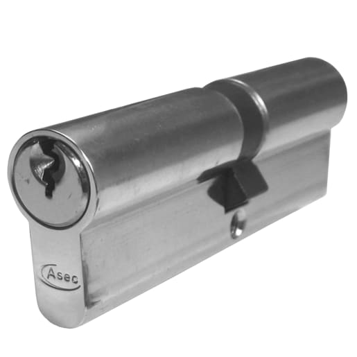 ASEC 6-Pin Euro Double Cylinder 75mm 35/40 (30/10/35) Keyed To Differ Nickel Plated Visi