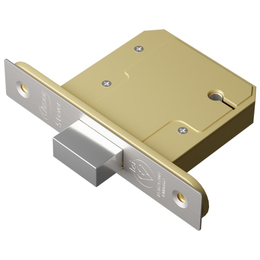 ASEC BS 5 Lever British Standard Deadlock 76mm Stainless Steel Keyed To Differ Boxed