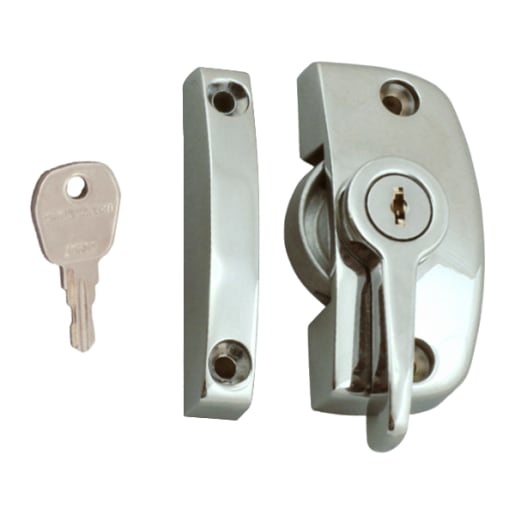 ASEC Window Pivot Lock Brushed Silver Locking With 11.5mm Keep