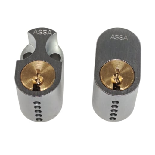 Assa Abloy R502 Ruko Scandinavian Oval Profile 5 Pin Double Cylinder Satin Chrome