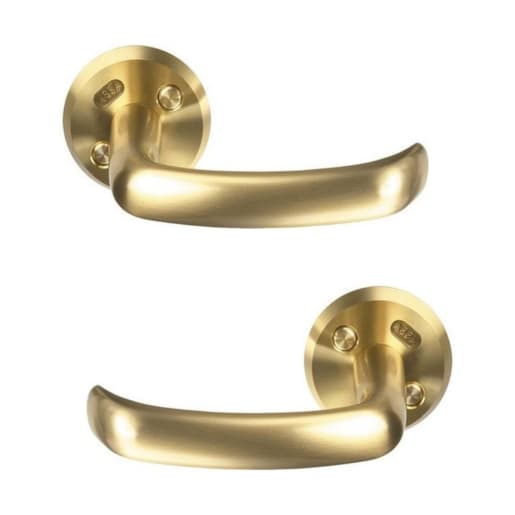 Assa Abloy 640 Lever on Round Rose Polished Brass