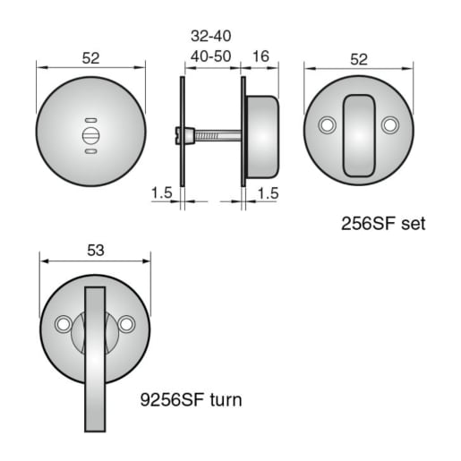 Assa Abloy 2356 Accessory Set 13mm Cylinder Ring Plus Rose Satin Chrome