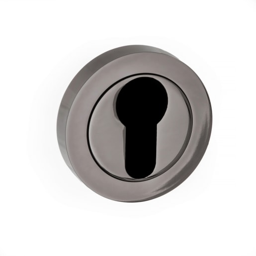 Status Euro Escutcheon on Round Rose Black Nickel