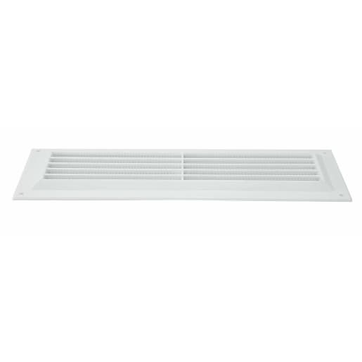 MAP Louvred Vent with Fixed Flyscreen - White Plastic - 9x3