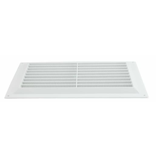 MAP Louvred Vent with Fixed Flyscreen - White Plastic - 9x6