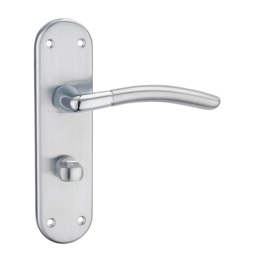 Fortessa Amalfi Lever on Backplate Bathroom Set Satin/Polished Chrome