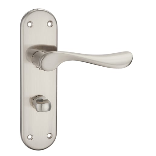 Fortessa Wave Lever on Backplate Bathroom Set Satin Nickel