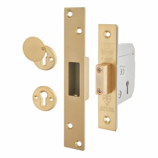 Union 3G114 C-Series 5 Lever Mortice Deadlock 80mm Polished Brass