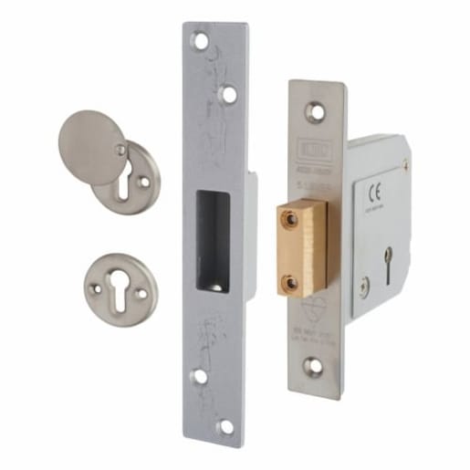 Union 3G114 C-Series 5 Lever Mortice Deadlock 80mm Satin Chrome