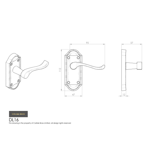 Carlisle Brass Ashtead Lever on Short Backplate Polished Chrome