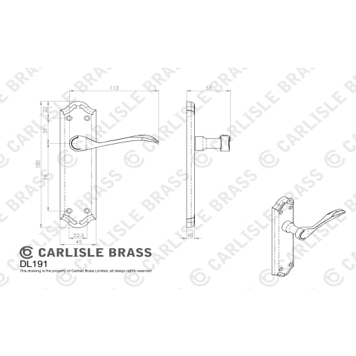 Carlisle Brass Madrid Lever Latch on Backplate Furniture Polished Chrome