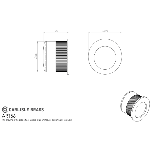 Manital Small Edge Flush Pull 29mm Polished Chrome