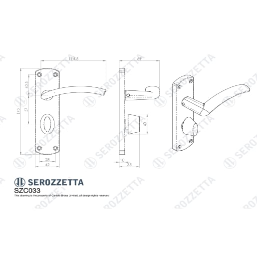 Serozzetta Tres Lever on Round Rose Polished Chrome