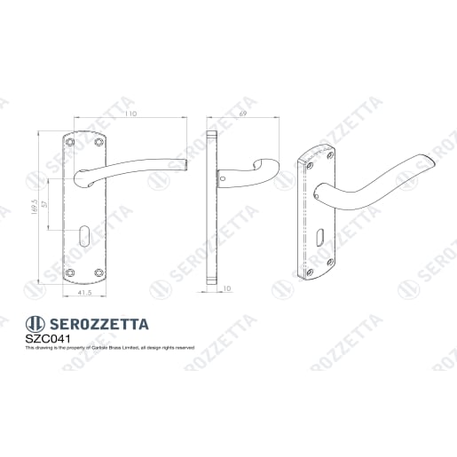 Serozzetta Cuatro Lever Bathroom Backplate