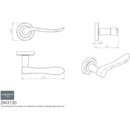 Serozzetta Verdun Lever On Rose Antique Brass