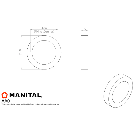 Carlisle Brass Escutcheon Blanking Plate Polished Chrome