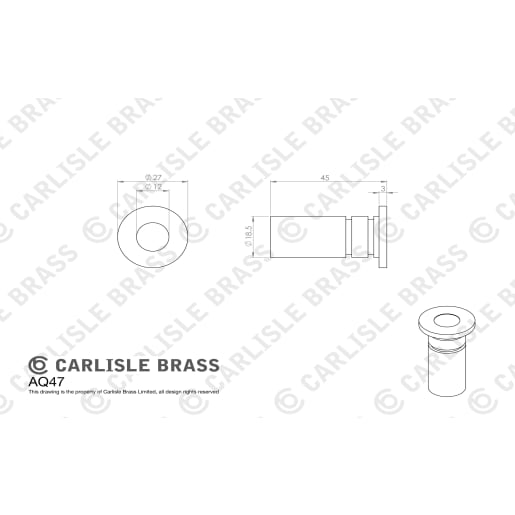 Carlisle Brass Dust Excluding Drive-in Socket 45 x 27mm Satin Chrome