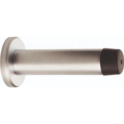 Carlisle Brass Cylinder Doorstop with Rose 71mm Projection Satin Chrome
