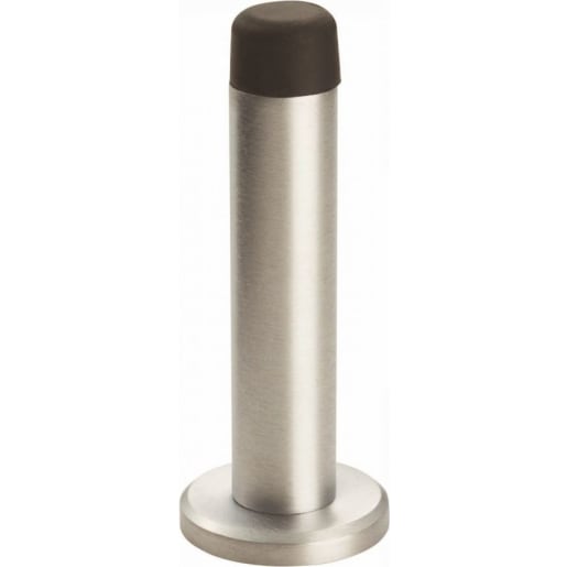 Carlisle Brass Cylinder Doorstop with Rose 83mm Projection Satin Chrome