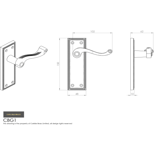 Carlisle Brass Contract Georgian Lever Lock Polished Brass