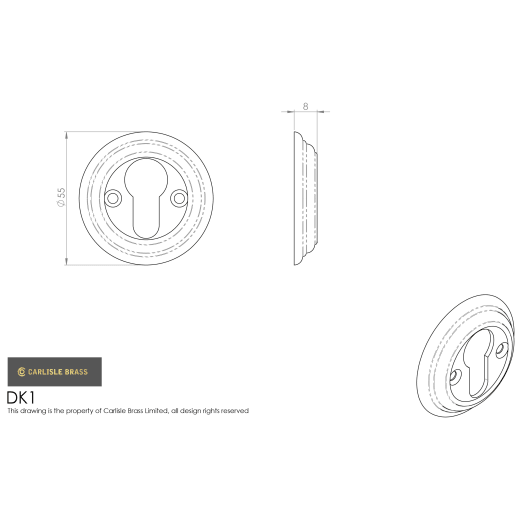 Carlisle Brass Delamain Escutcheon Euro Profile Florentine Bronze