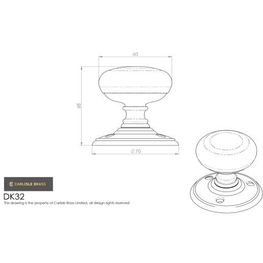 Carlisle Brass Delamain Wooden Knob Oak