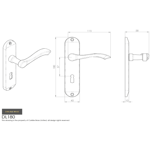 Carlisle Brass Andros Lever Lock on Bathroom Backplate Polished Chrome