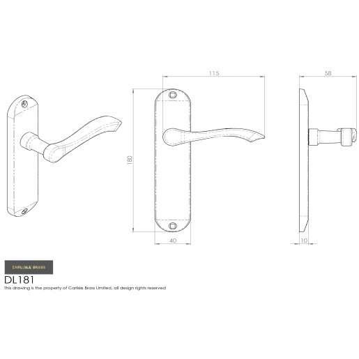 Carlisle Brass Ashtead Lever on Short Backplate Satin Chrome