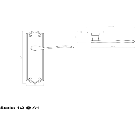 Carlisle Brass Madrid Lever Latch On Backplate Furniture Polished Chrome 5398