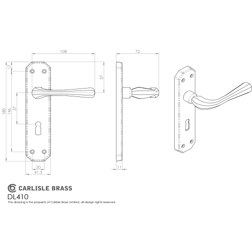 Carlisle Brass Eden Lever Lock Handle PVD Stainless Brass