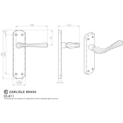 Carlisle Brass Eden Lever Latch Handle Polished Chrome