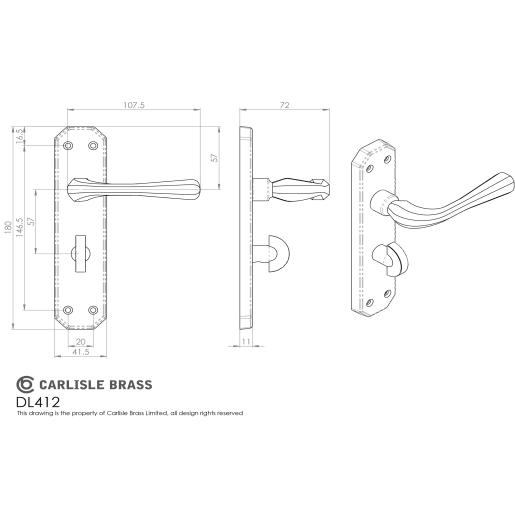 Carlisle Brass Eden Lever on Bathroom Backplate Polished Brass