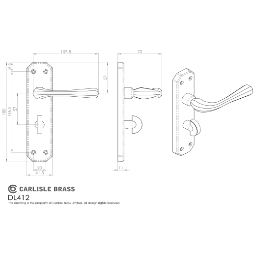 Carlisle Brass Eden Lever on Bathroom Backplate Polished Chrome