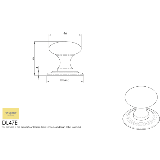 Carlisle Brass Fingertip Victorian Knob Polished Chrome