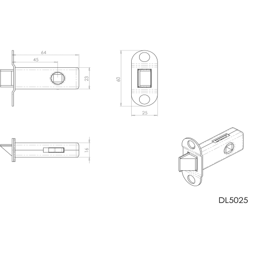 Carlisle Brass Heavy Sprung Tubular Mortice Latch 64mm Florent Bronze