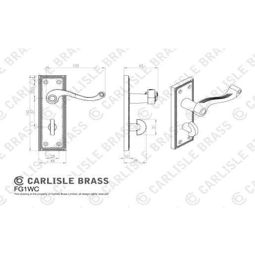 Carlisle Brass Georgian Style Bathroom Lever Polished Brass