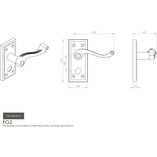 Carlisle Brass Georgian Lever on Privacy Backplate Polished Brass