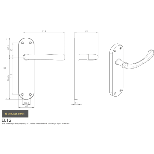 Manital Euroline Ibra Lever on Backplate Satin Chrome