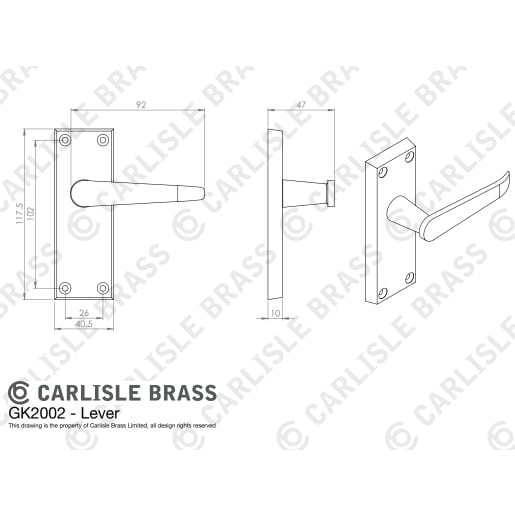 Carlisle Contract Victorian Straight Latch Pack Electro Brassed