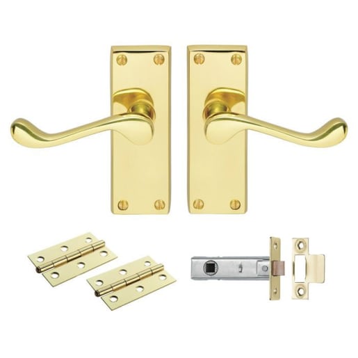 Carlisle Contract Victorian Scroll Latch Pack Electro Brassed