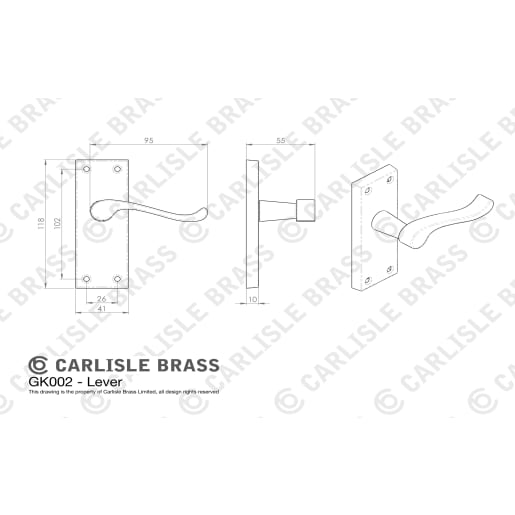 Carlisle Contract Victorian Scroll Latch Pack Electro Brassed
