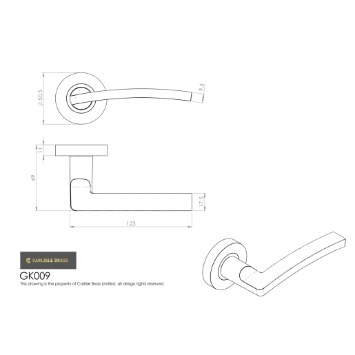 Carlisle Tavira Lever on Rose Latch Pack Finish Satin Nickel