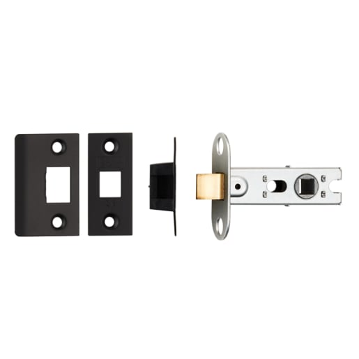 Eurospec Bolt Through Tubular Mortice Latch Square 64mm Matt Black