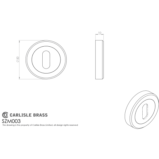 Serozzetta Standard Profile Escutcheon 50 x 10mm Matt Black