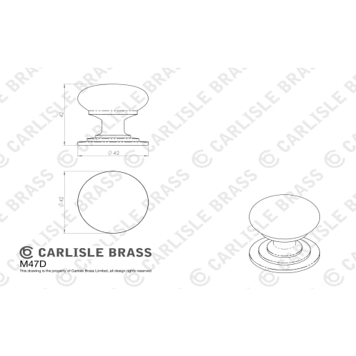 Carlisle Brass Victorian Cupboard Knob 42mm Polished Brass