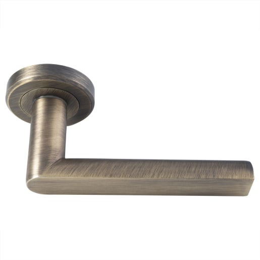 Serozzetta Edge Lever on Round Rose Antique Brass