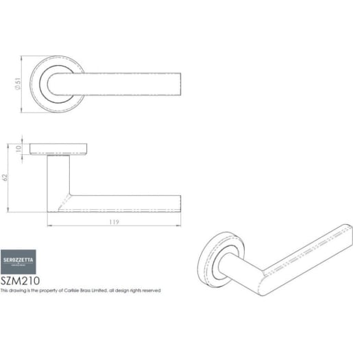 Serozzetta Edge Lever on Round Rose Matt Black