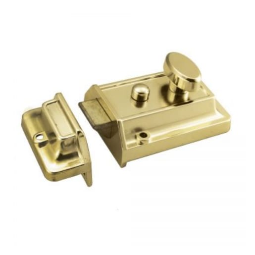 Eurospec Rim Cylinder Nightlatch 60mm Electro Brassed