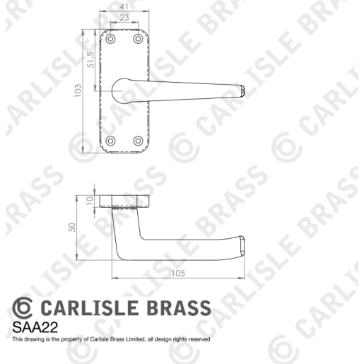 Carlisle Brass Aluminium Lever Latch Door Handle Satin Anodised Aluminium